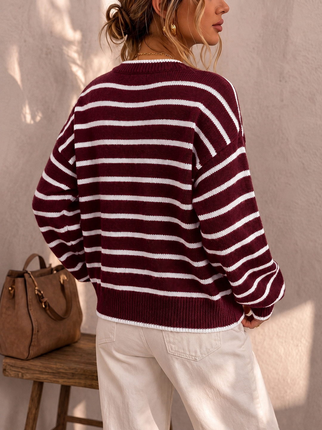 Mabel | Gestreifter Strickcardigan