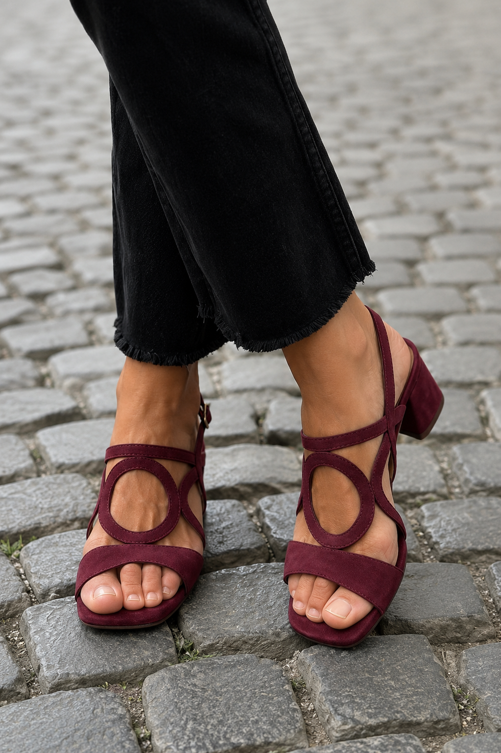 POPPY | Sandalen mit quadratischer Zehenpartie und Ausschnitten