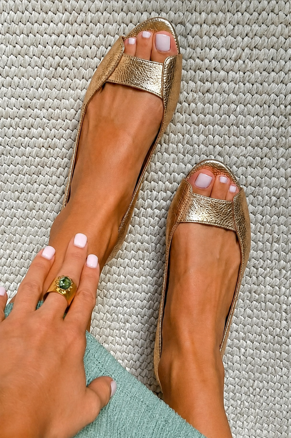 MARGOT | Metallic Offene Zehenschuhe