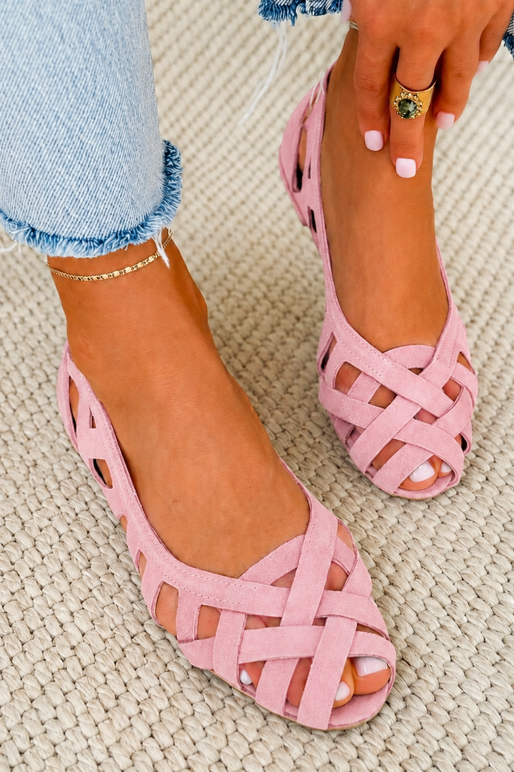 ODETTE | Geflochtene Oberteil Flache Sandalen