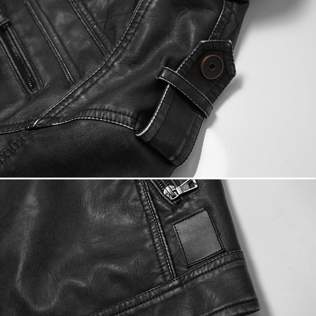 Frank™ | Klassische Motorradjacke mit Reißverschlussdetails