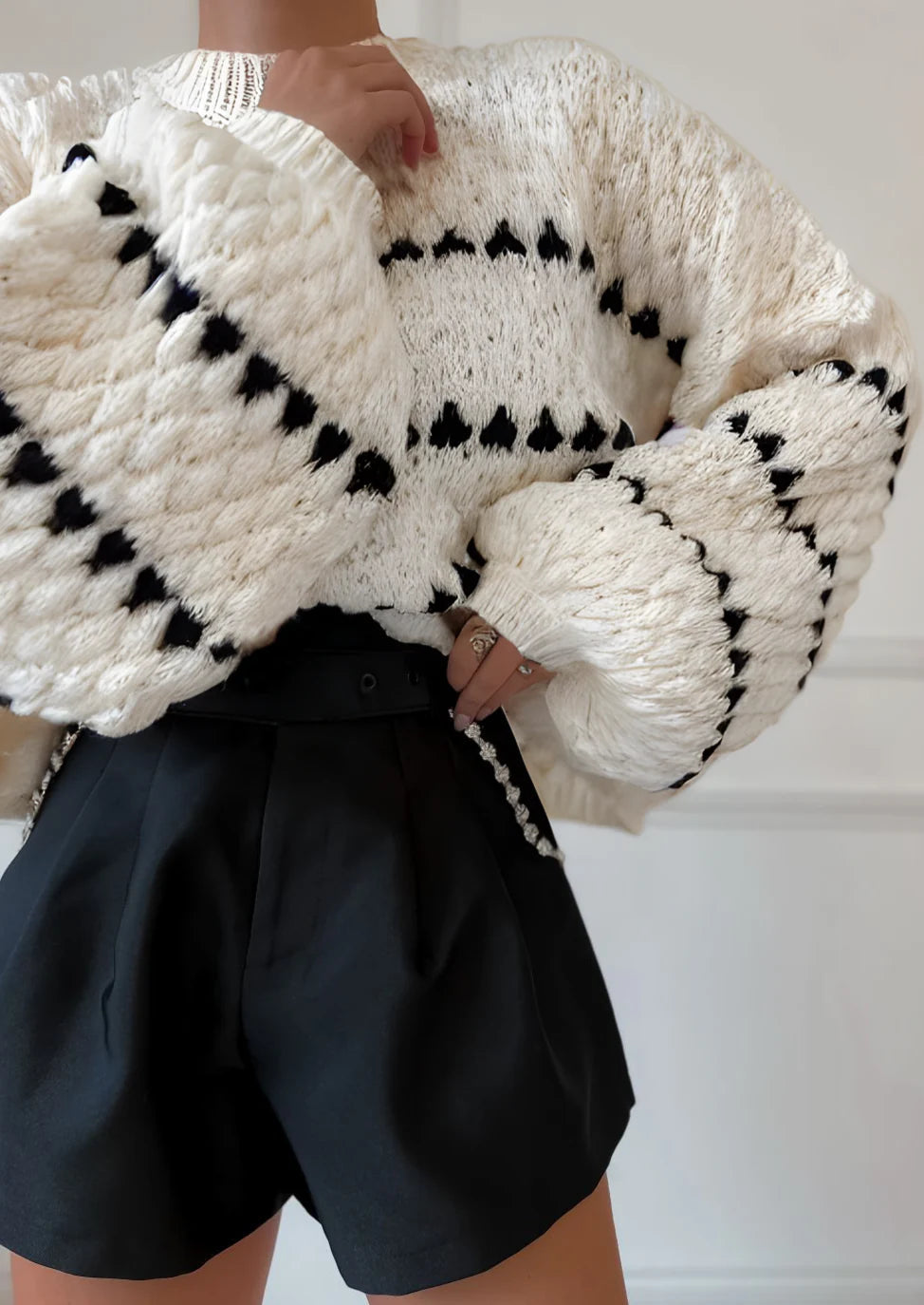 Faye | Strukturierter Rundhals-Pullover