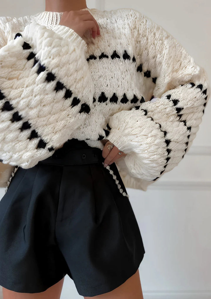 Faye | Strukturierter Rundhals-Pullover