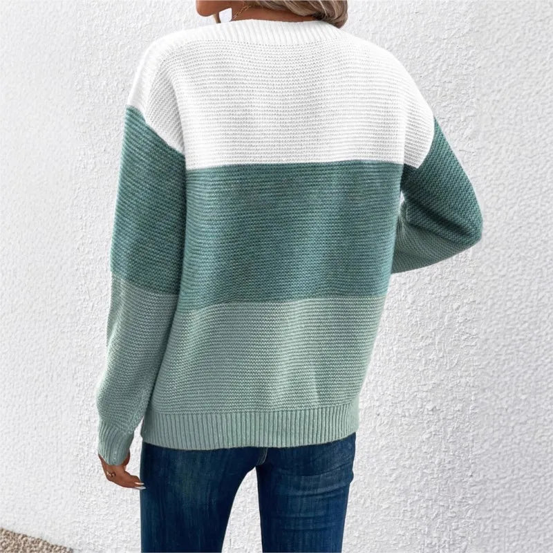 Carys | Boot-Ausschnitt Pullover mit Farbblock