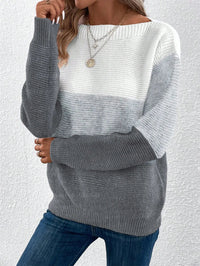 Carys | Boot-Ausschnitt Pullover mit Farbblock