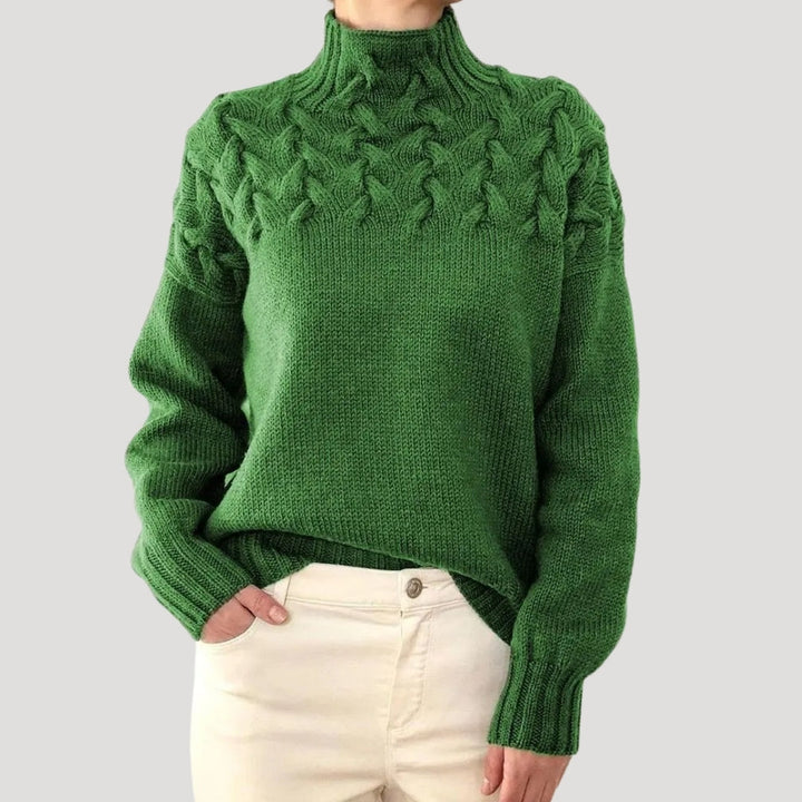 Denise | Strickpullover mit hohem Kragen