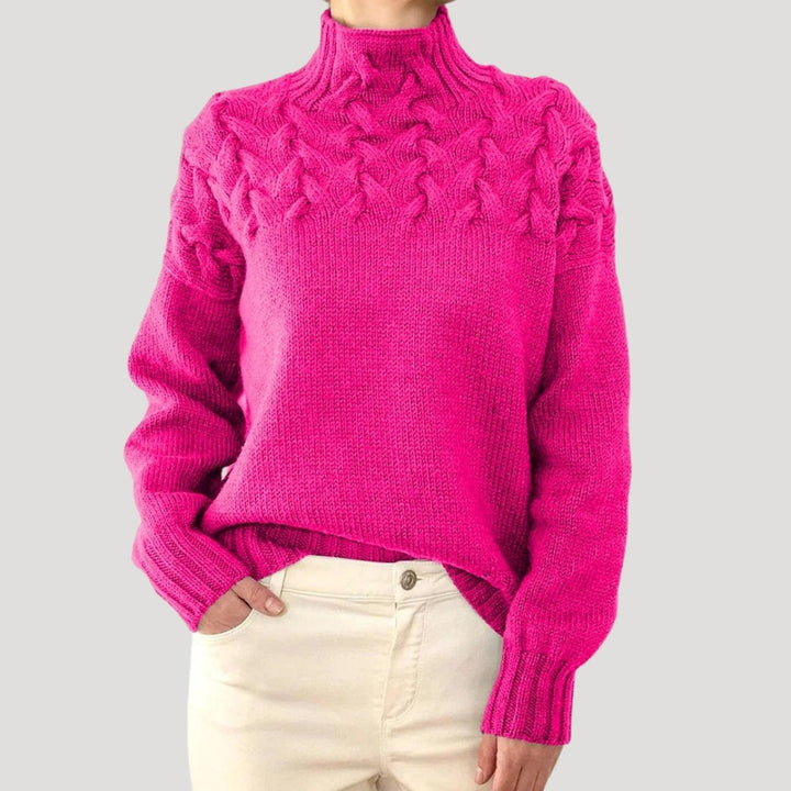 Denise | Strickpullover mit hohem Kragen