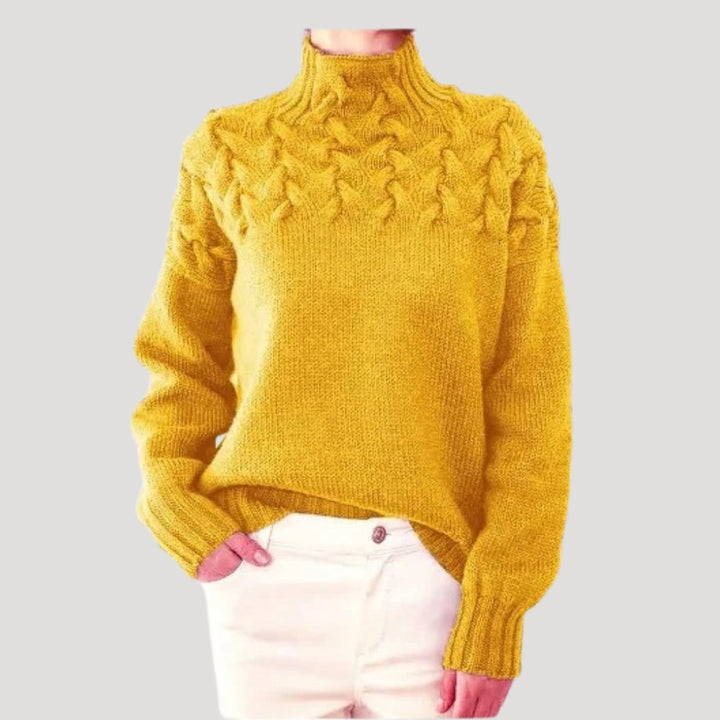 Denise | Strickpullover mit hohem Kragen