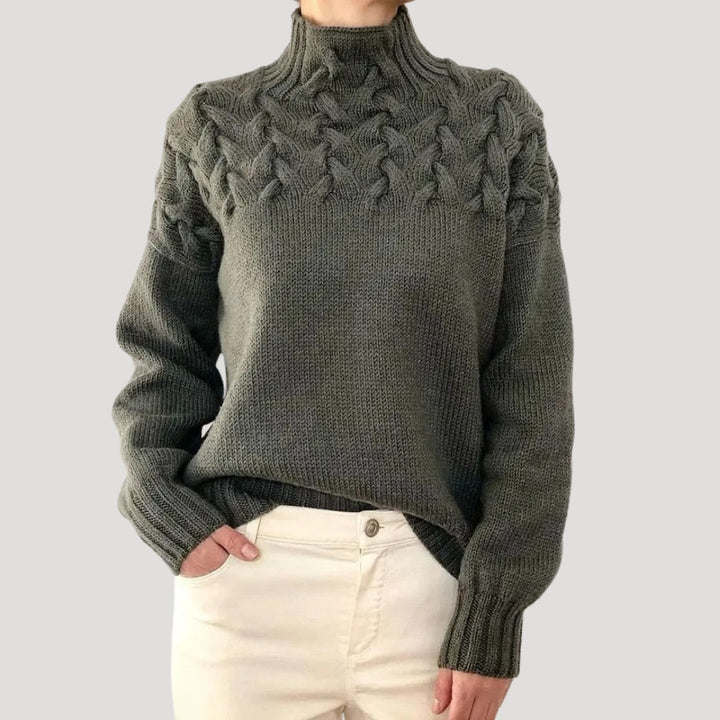 Denise | Strickpullover mit hohem Kragen