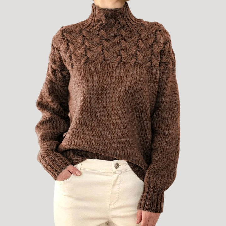 Denise | Strickpullover mit hohem Kragen