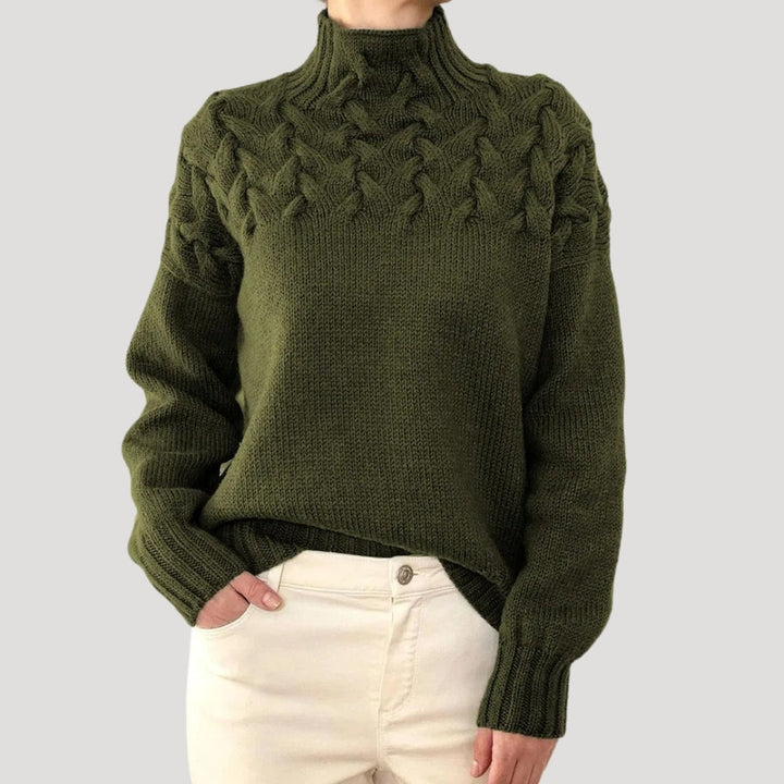 Denise | Strickpullover mit hohem Kragen