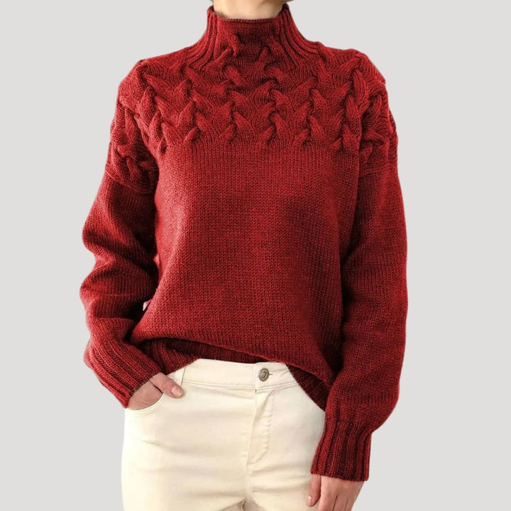 Denise | Strickpullover mit hohem Kragen