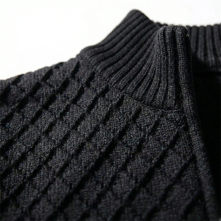 Strickpullover für Herren | Strickjacke mit Reißverschluss und Stehkragen