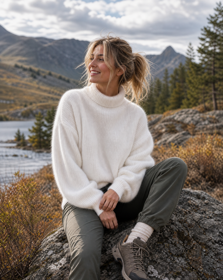 Saskia | Weicher Pullover mit hohem Kragen