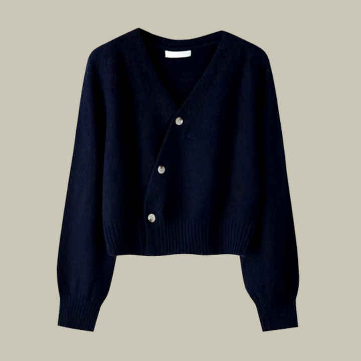 Estelle | V-Ausschnitt Cardigan mit Überkreuzknöpfen