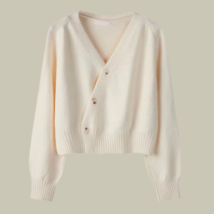 Estelle | V-Ausschnitt Cardigan mit Überkreuzknöpfen