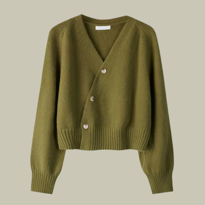 Estelle | V-Ausschnitt Cardigan mit Überkreuzknöpfen