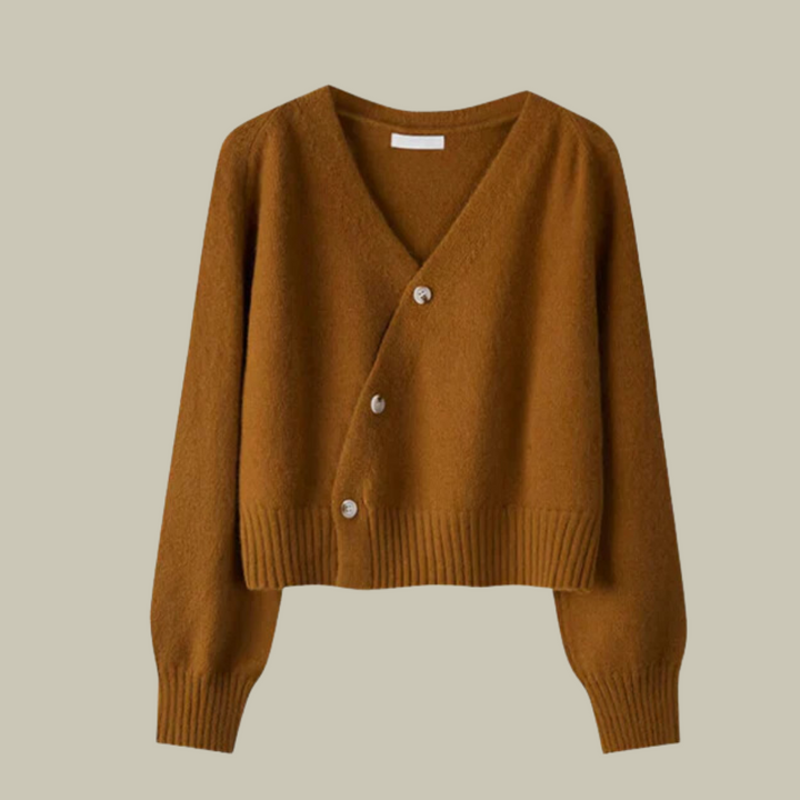 Estelle | V-Ausschnitt Cardigan mit Überkreuzknöpfen