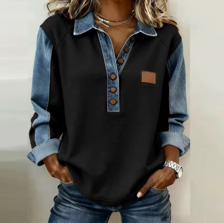Voxanne™ | Denim Kragen Pullover