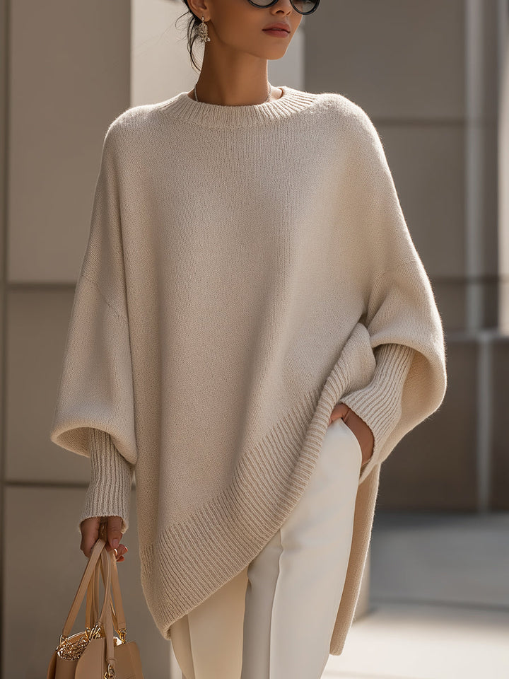 Isolde | Oversize-Pullover mit Drapierung