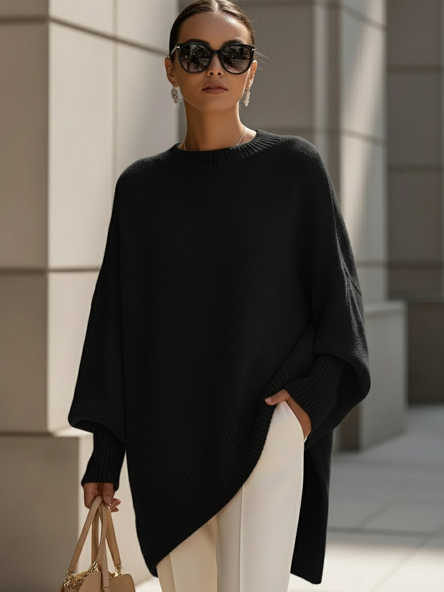 Isolde | Oversize-Pullover mit Drapierung