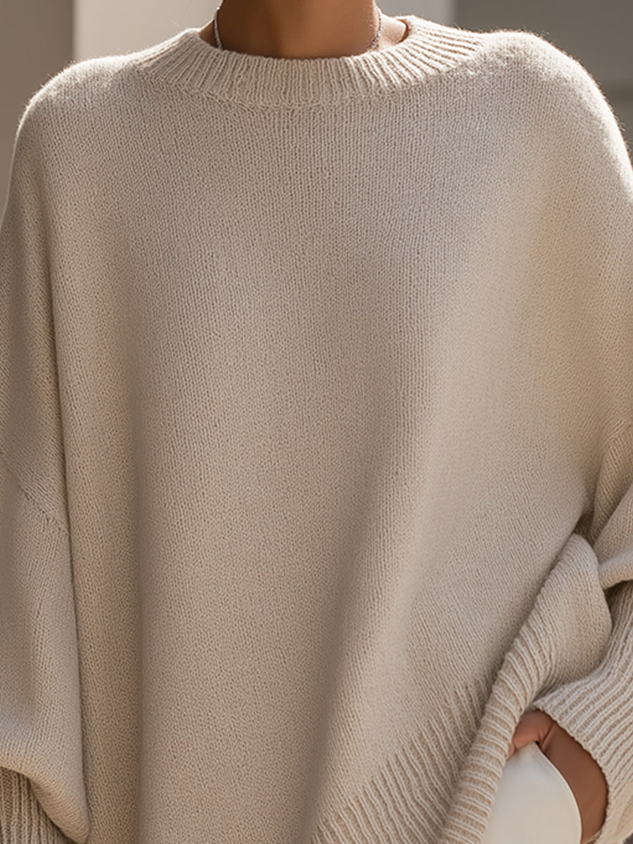 Isolde | Oversize-Pullover mit Drapierung
