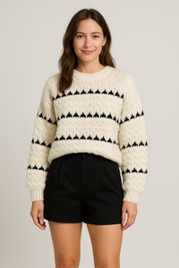 Faye | Strukturierter Rundhals-Pullover