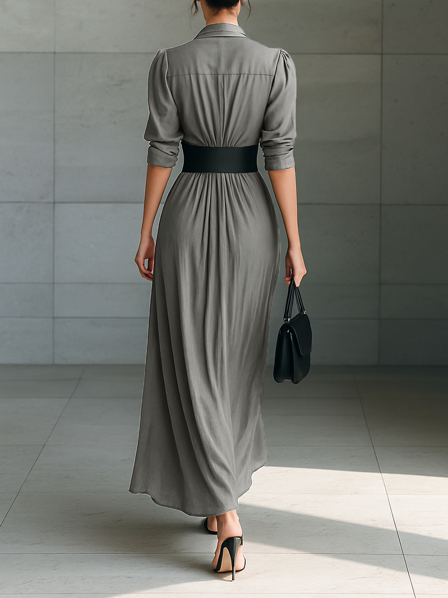 Zéphyrine | Lange Plissé Kleid