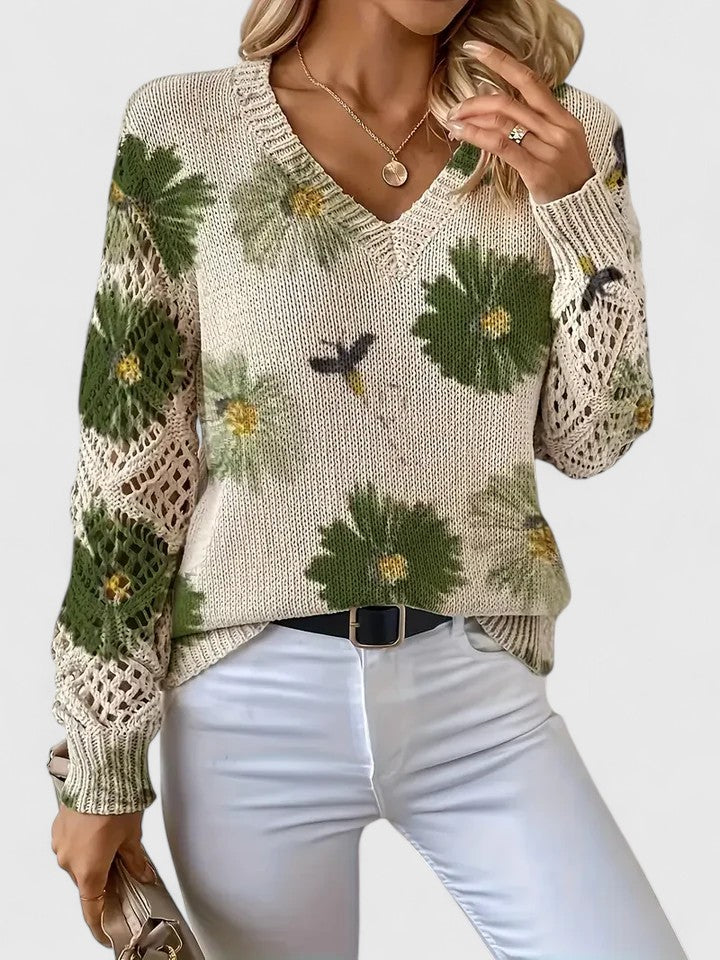 Kathleen | Pullover mit Blumenmuster