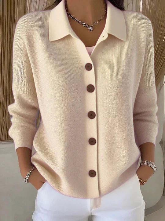 Josephine™ | Cardigan mit Hemdkragen und Knopfleiste