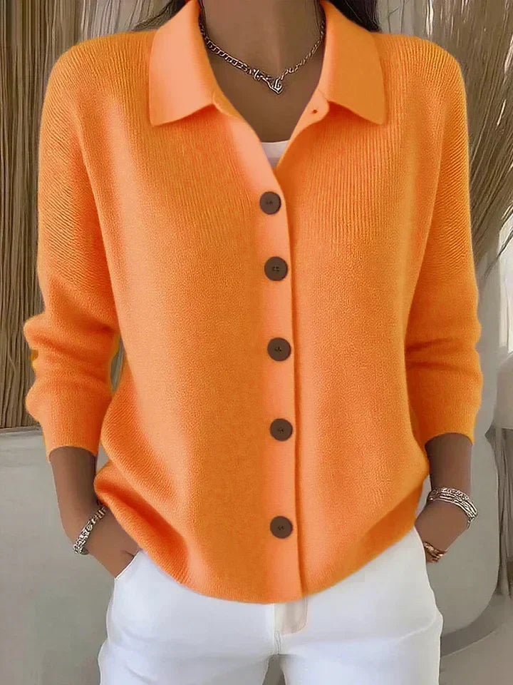 Josephine™ | Cardigan mit Hemdkragen und Knopfleiste