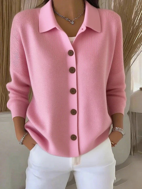 Josephine™ | Cardigan mit Hemdkragen und Knopfleiste