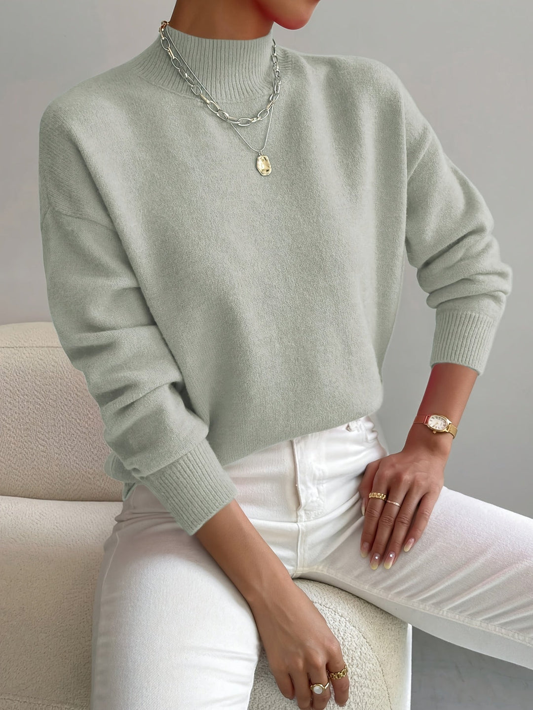 Harper | Weicher Pullover mit Stehkragen