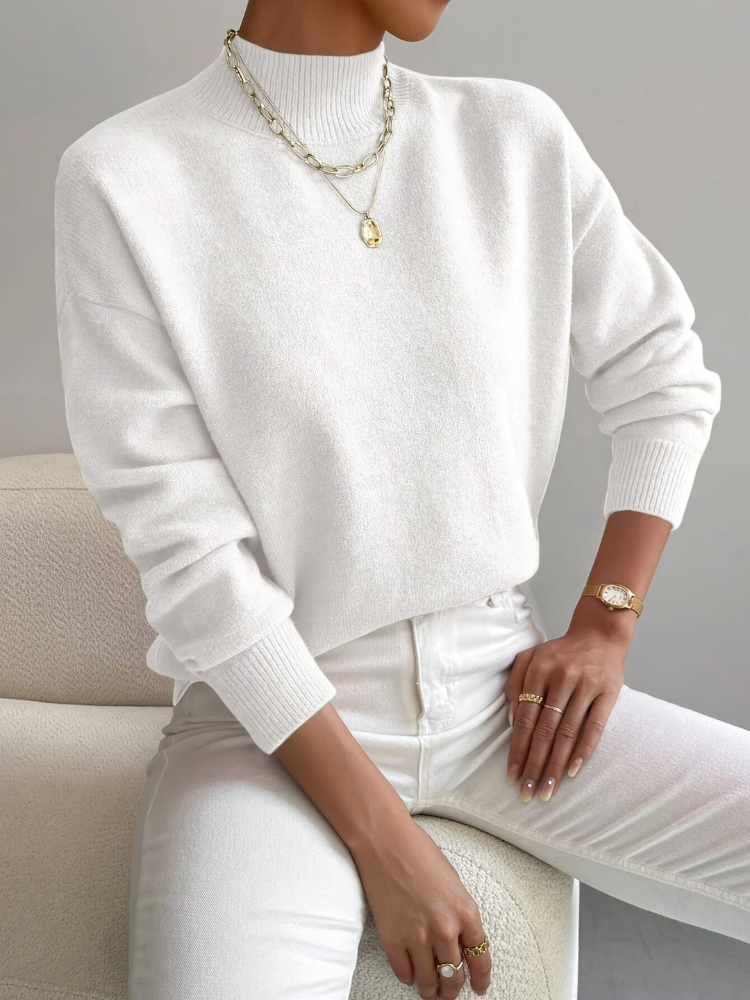 Harper | Weicher Pullover mit Stehkragen