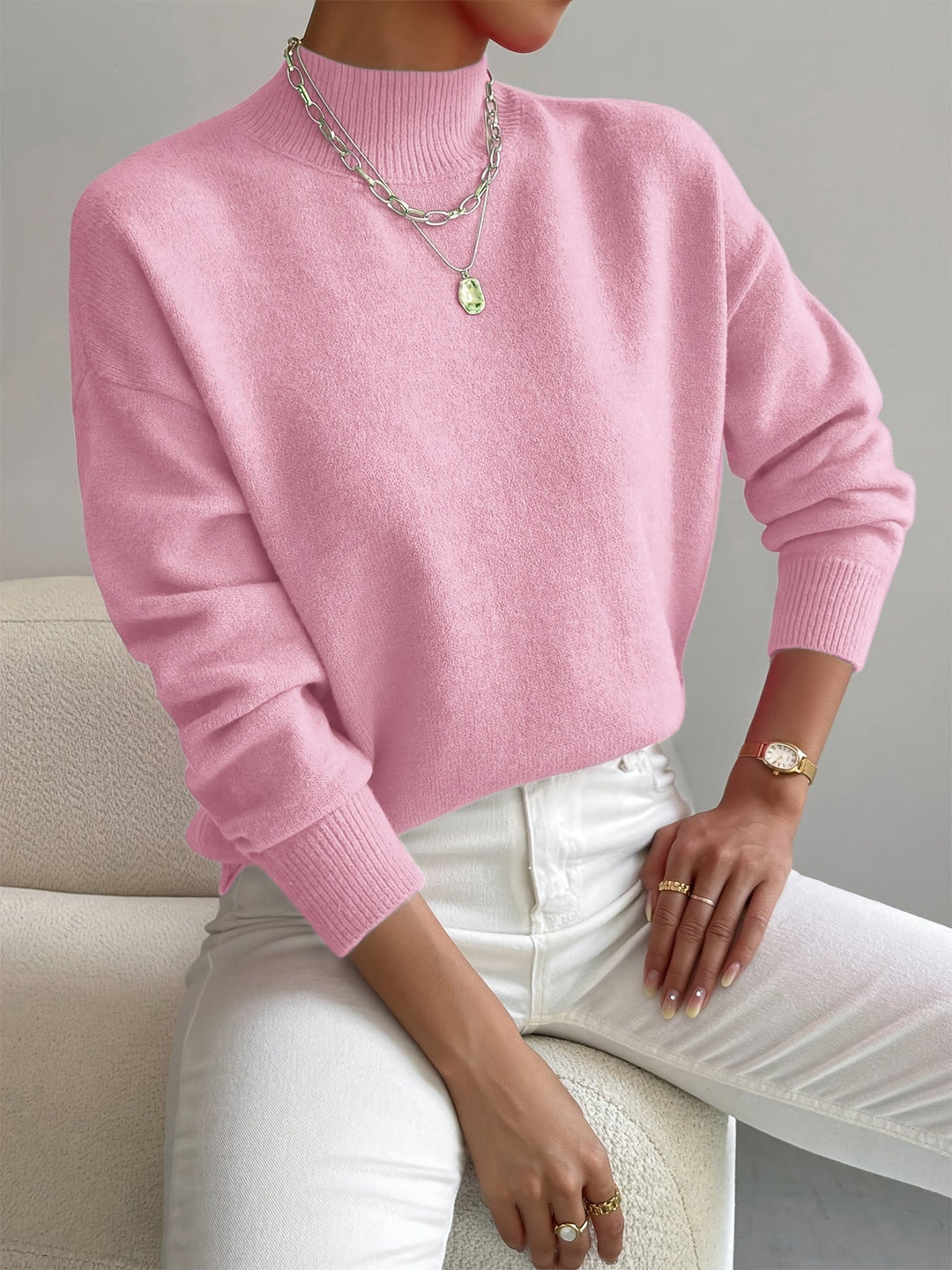 Harper | Weicher Pullover mit Stehkragen