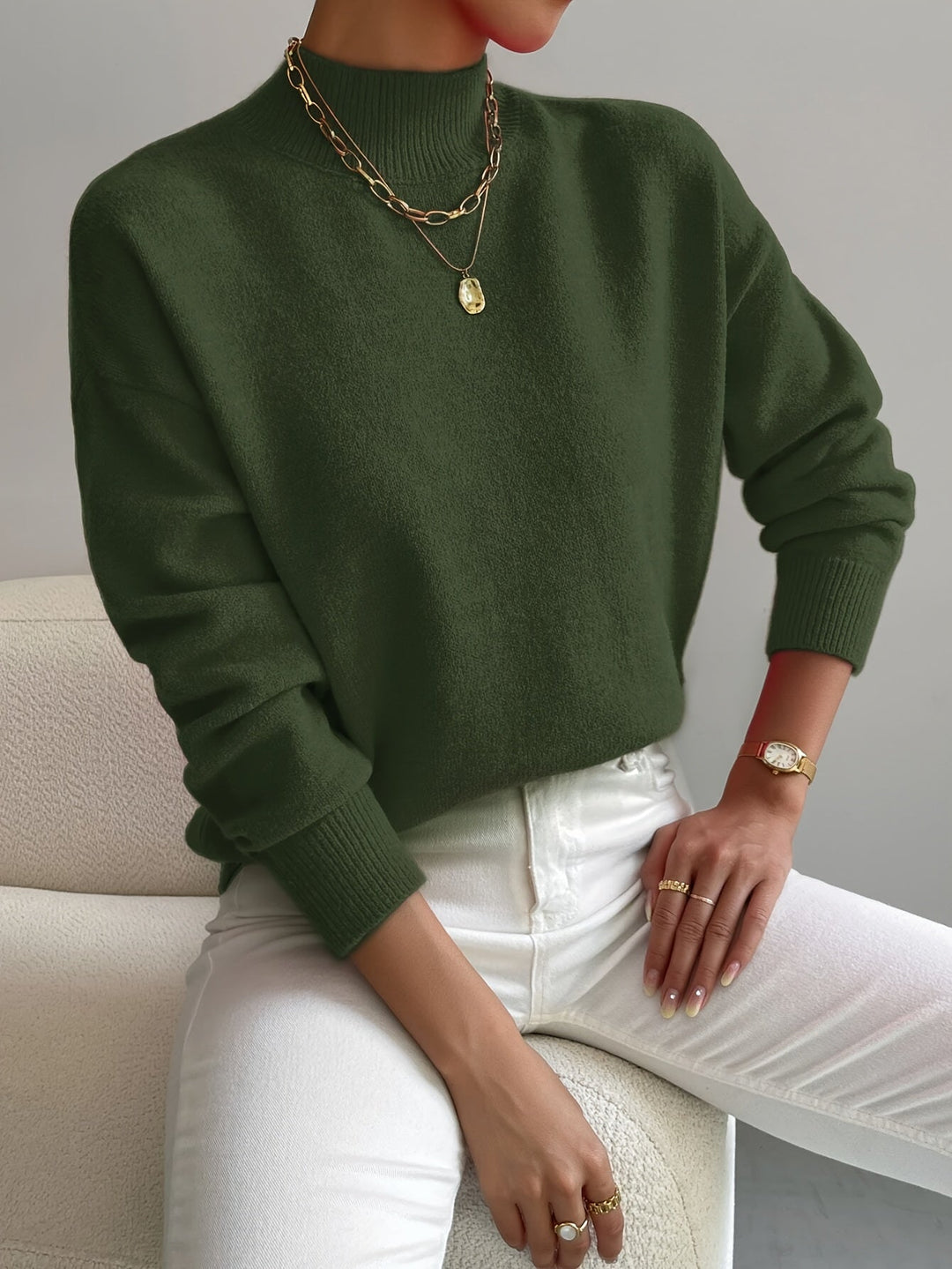 Harper | Weicher Pullover mit Stehkragen