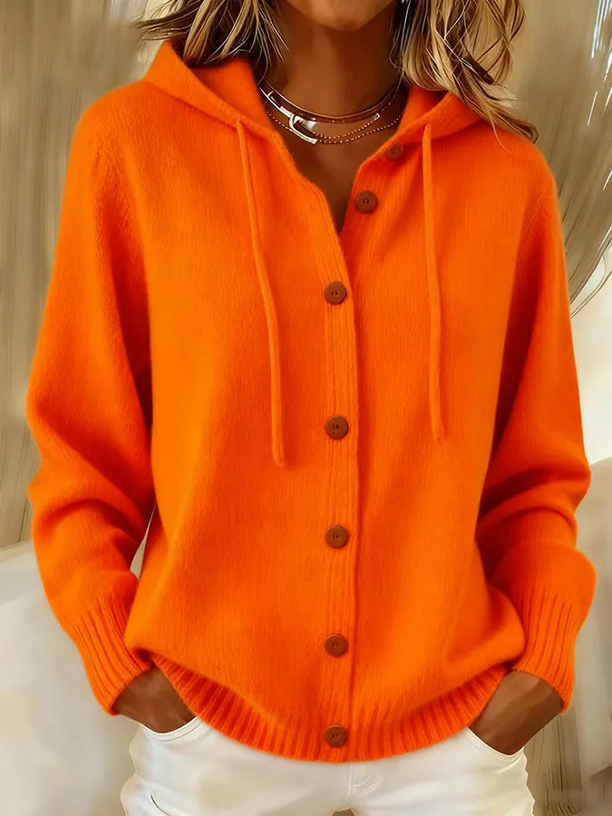 Brenda™ | Bequemer Cardigan mit Kapuze und Knöpfen