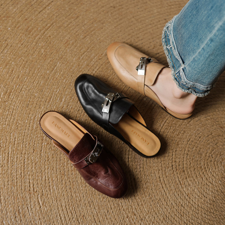 Mules aus echtem Leder Carla