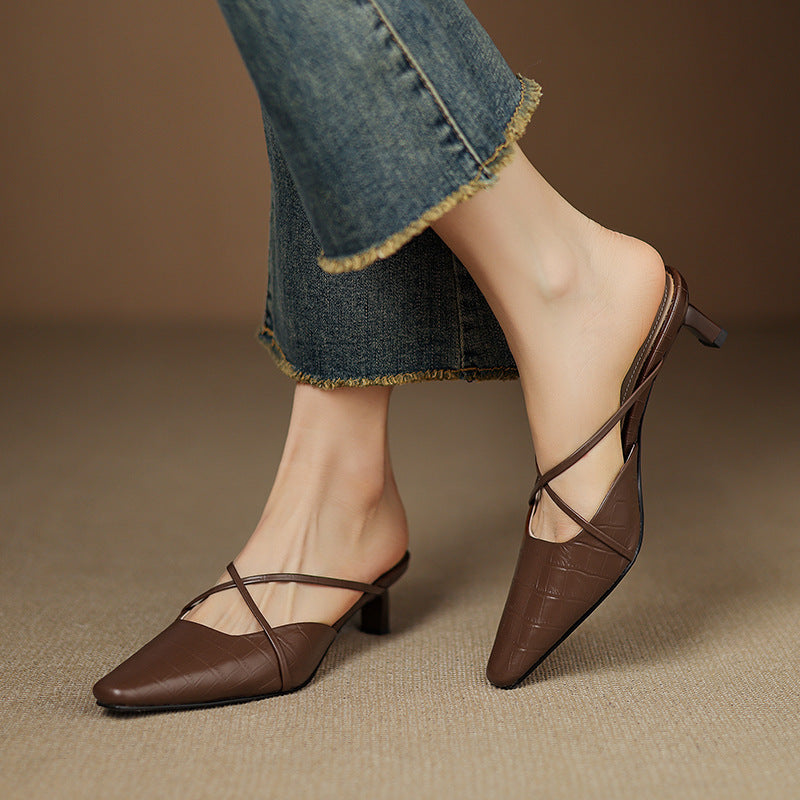 Mule aus echtem Leder Mire