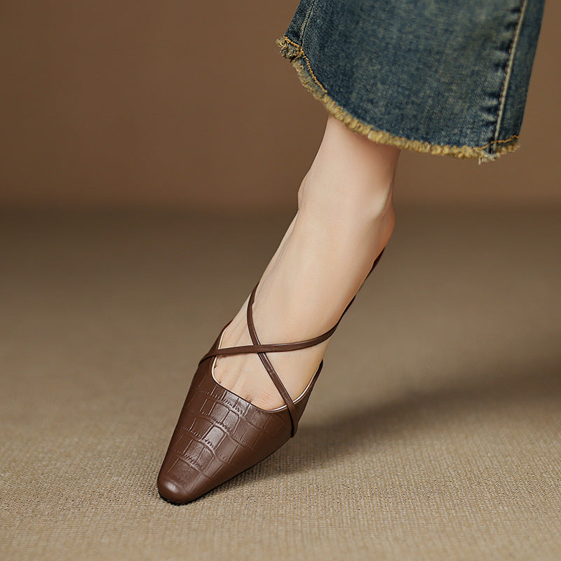 Mule aus echtem Leder Mire