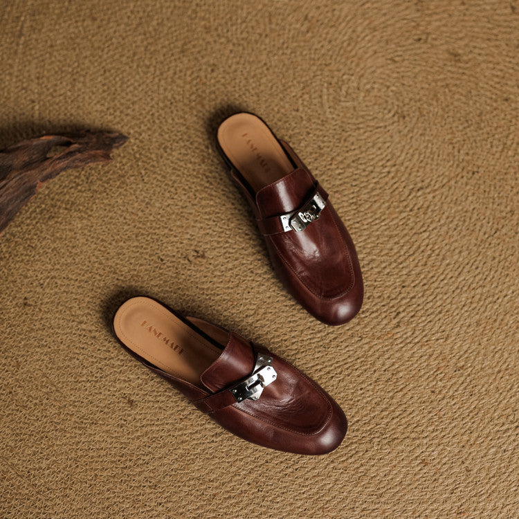 Mules aus echtem Leder Carla