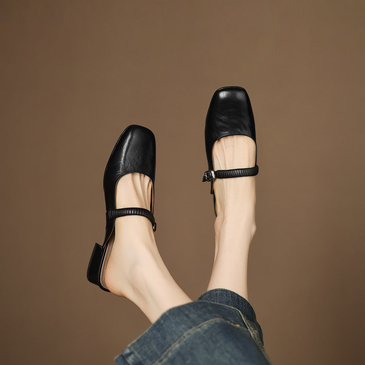 Mule Mary Jane aus echtem Leder Novie