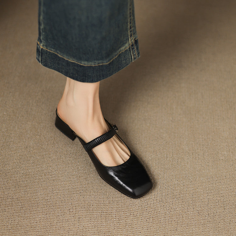 Mule Mary Jane aus echtem Leder Novie