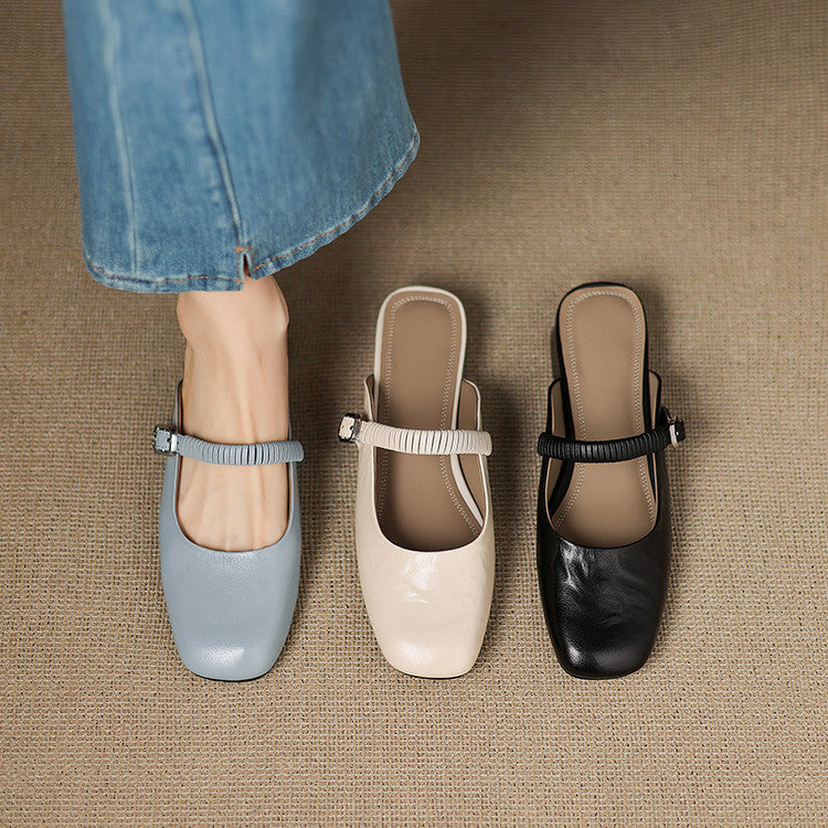 Mule Mary Jane aus echtem Leder Novie