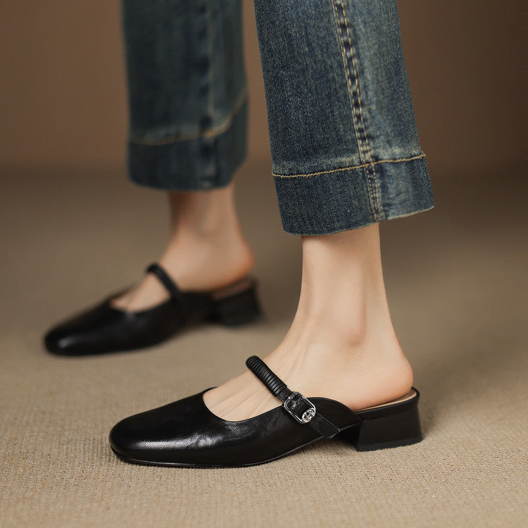 Mule Mary Jane aus echtem Leder Novie