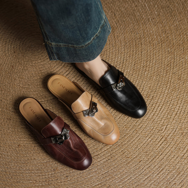 Mules aus echtem Leder Carla