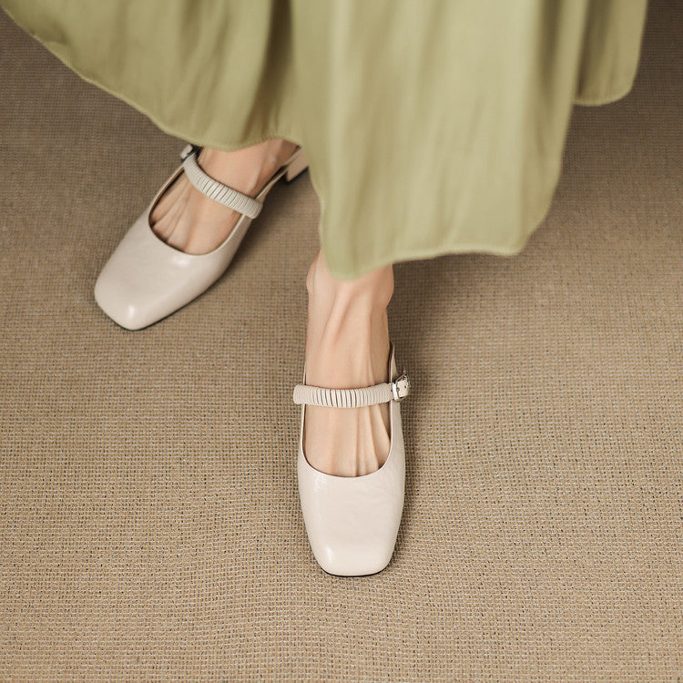 Mule Mary Jane aus echtem Leder Novie