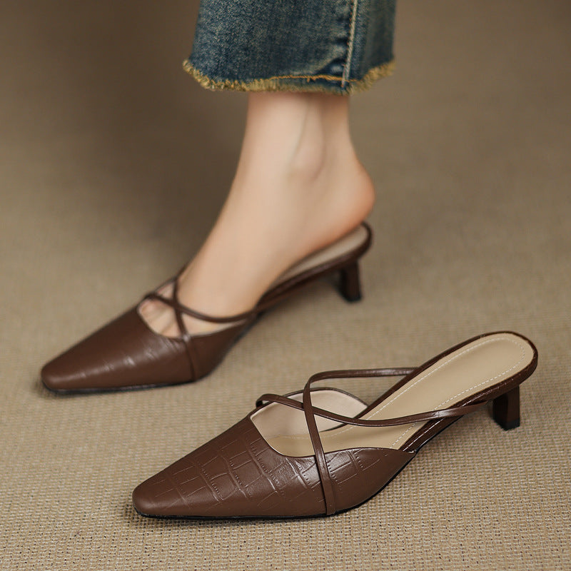 Mule aus echtem Leder Mire