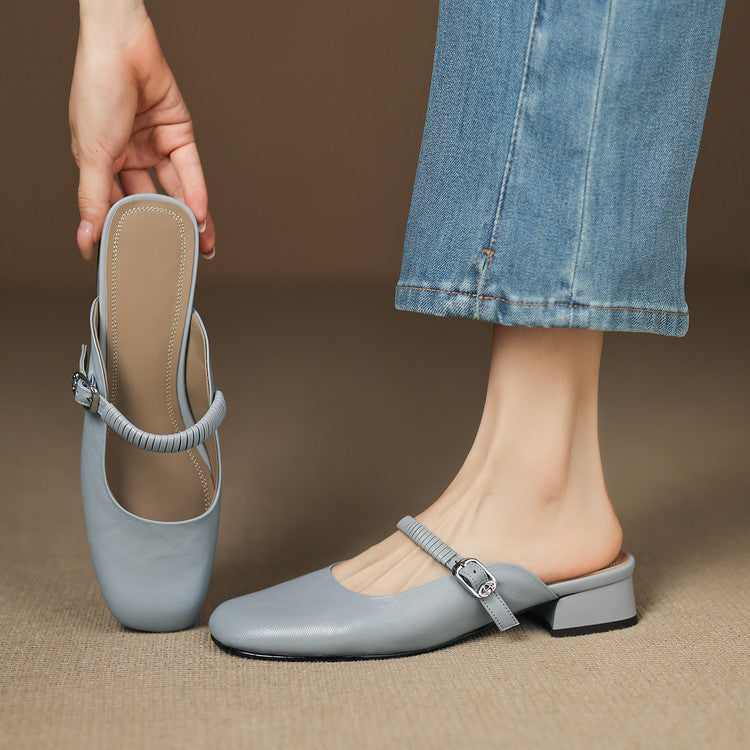 Mule Mary Jane aus echtem Leder Novie