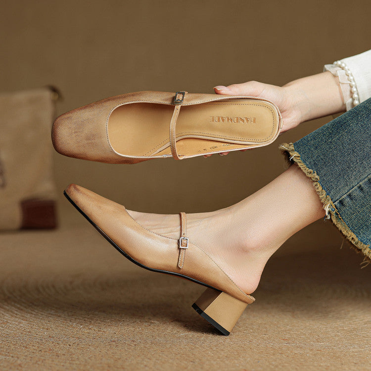 Mule aus echtem Leder Esmer